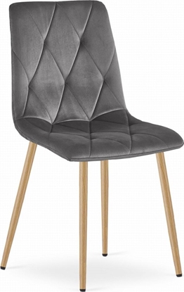 Attēls no Leobert Krzeso LIBRA - ciemny szary aksamit / nogi kolor drewna x 1