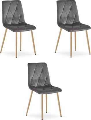 Attēls no Leobert Krzeso LIBRA - ciemny szary aksamit / nogi kolor drewna x 3