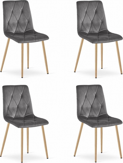 Picture of Leobert Krzeso LIBRA - ciemny szary aksamit / nogi kolor drewna x 4