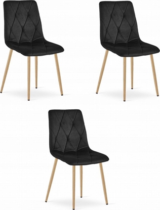 Attēls no Leobert Krzeso LIBRA - czarny aksamit / nogi kolor drewna x 3
