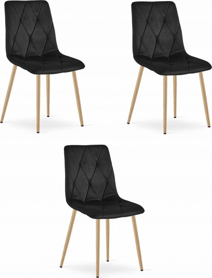 Picture of Leobert Krzeso LIBRA - czarny aksamit / nogi kolor drewna x 3