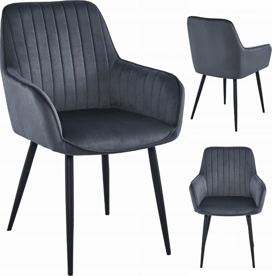 Picture of Leobert Krzeso SOLDEN - aksamit ciemny szary / nogi czarne x 1