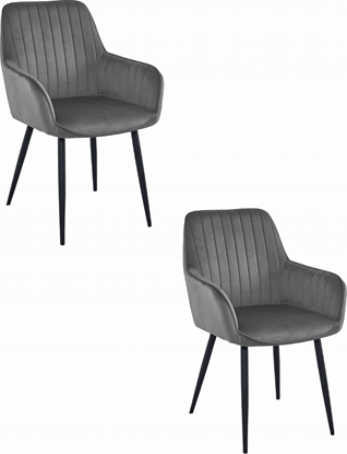 Picture of Leobert Krzeso SOLDEN - aksamit ciemny szary / nogi czarne x 2
