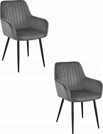 Picture of Leobert Krzeso SOLDEN - aksamit ciemny szary / nogi czarne x 2