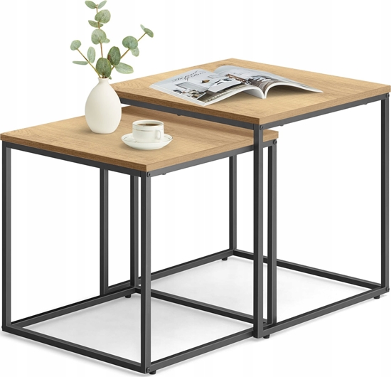 Picture of Leobert Stolik kawowy kwadrat 2szt - db / nogi czarne