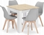 Attēls no Leobert Zestaw stó kwadratowy 80x80 db sonoma + 4 krzesa MARK szare