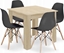 Picture of Leobert Zestaw stó kwadratowy 80x80 db sonoma + 4 krzesa OSAKA czarne