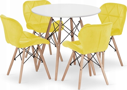 Attēls no Leobert Zestaw stó okrgy TODI 80 biay + 4 krzesa LAGO óte