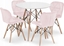 Изображение Leobert Zestaw stó okrgy TODI 80cm biay + 4 krzesa LAGO róowe