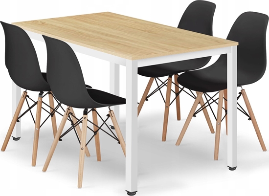 Picture of Leobert Zestaw stó prostoktny TESSA 120x60 db + 4 krzesa OSAKA czarne