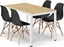 Изображение Leobert Zestaw stó prostoktny TESSA 120x60 db + 4 krzesa OSAKA czarne