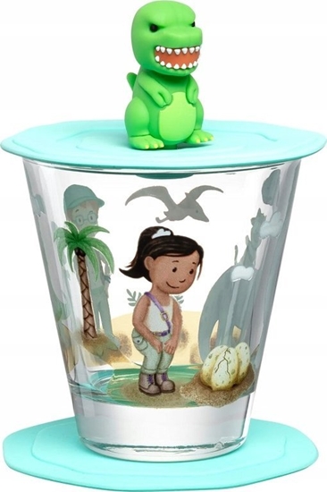 Picture of Leonardo Szklanka z pokryw i spodkiem 215ml dinozaur BAMBINI AVVENTURA - Leonardo