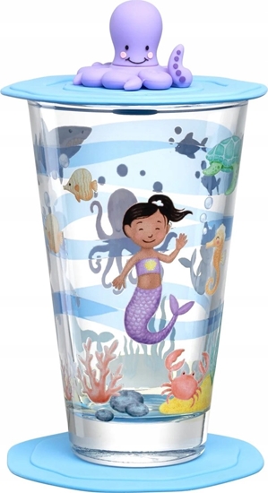 Picture of Leonardo Szklanka z pokryw i spodkiem 300ml morze BAMBINI AVVENTURA - Leonardo