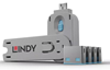 Picture of Lindy 40452 USB Type A Port Blockers Set 4pcs + Key / Blue