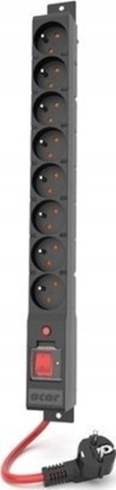 Picture of Listwa zasilajca Acar przeciwprzepiciowa 8 gniazd 3 m czarna (416)