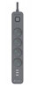 Picture of Listwa zasilająca antyprzepięciowa Power Line+ mobile ready 1.5m (4 gniazda + 3x USB A, 5V 2.4A) 