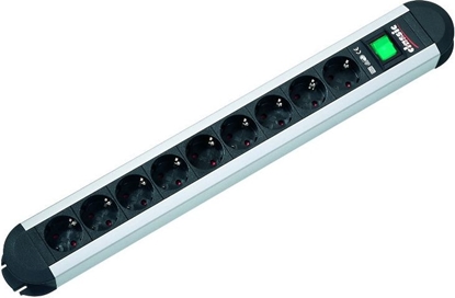 Attēls no Bachmann PRIMO socket strip 9x earthing contact, aluminium, with switch, 1.75 m