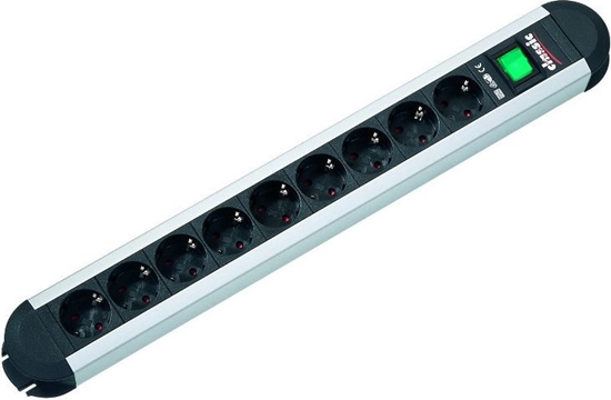 Picture of Bachmann PRIMO socket strip 9x earthing contact, aluminium, with switch, 1.75 m