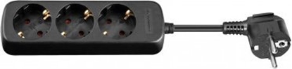 Attēls no Listwa zasilajca Goobay Listwa zasilajca z 3 gniazdami, 1,5m, czarny - Dugo kabla 1.5 m