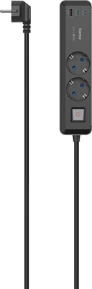 Изображение Listwa zasilajca Hama 2 gniazda 1.4 m czarna (002231880000)
