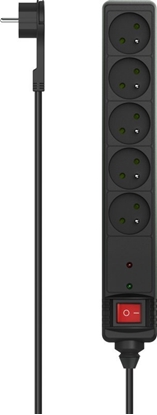 Изображение Listwa zasilajca Hama przeciwprzepiciowa 5 gniazd 1.4 m czarna (P22237710000)