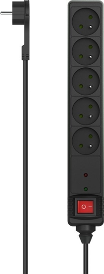 Изображение Listwa zasilajca Hama przeciwprzepiciowa 5 gniazd 1.4 m czarna (P22237710000)