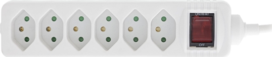 Изображение Listwa zasilajca InLine InLine® Power strip SWITZERLAND, 6-way, with switch, 1.5m, white