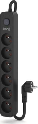 Picture of Listwa zasilajca Kerg Urzdz. zas.-zabezpiecz. KERG z wycznikiem-6 gniazd-czarny-5m-16A-H05VV-F-3x1,5mm2