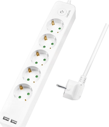 Изображение Listwa zasilajca LogiLink LogiLink 5 gniazd 1.5m biaa