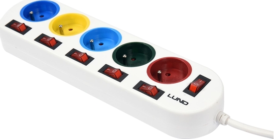 Picture of Listwa zasilajca Lund 5G 5 gniazd 2 m biaa (72460)