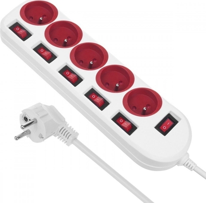 Изображение Listwa zasilajca Maclean 5 gniazd 1.5 m biaa (MCE204 R/W)