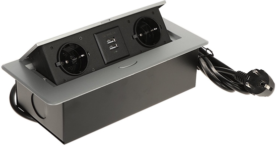 Picture of LISTWA ZASILAJCA MEBLOWA FPS-2S2U/CABLE (2 GNIAZDA + 2  USB)