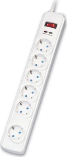 Picture of Pagarinātājs 6-vietas, ar pārsprieguma aizsardzību, balts, 1.8m, Roline