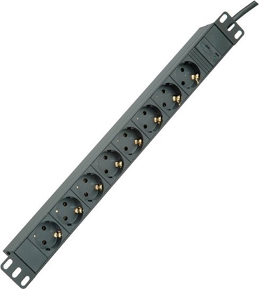 Picture of 19" PDU 8x2300W, IEC320 C14 M,  melns,  2.0m, Roline