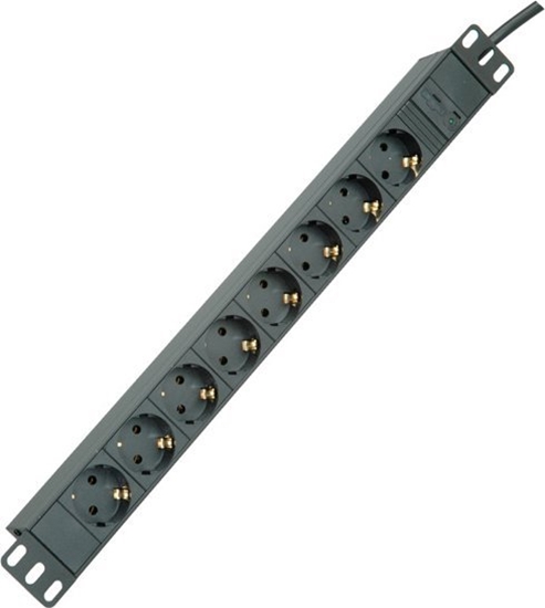 Picture of 19" PDU 8x2300W, IEC320 C14 M,  melns,  2.0m, Roline