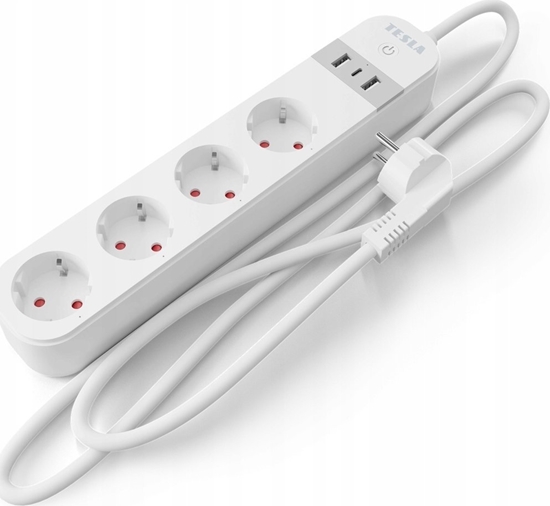 Picture of Listwa zasilajca Tesla 4 gniazda 2 m biaa (TSL-SPL-SPS300)