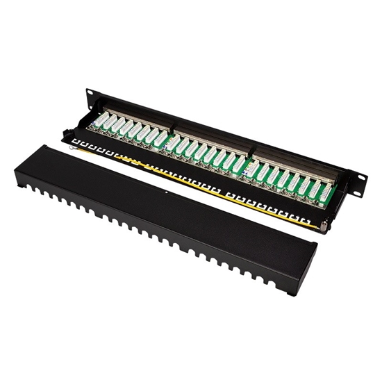Изображение Logilink 19" Cat.6A Patchpanel, 24-Port, STP,Einbau,schwarz
