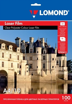 Attēls no Lomond PET Film for b/w & color laser printers Clear A4, 10 sheets