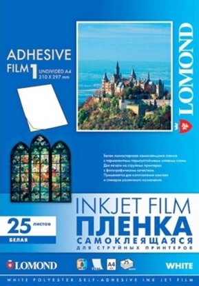 Picture of Lomond PET Inkjet Film Self Adhesive White A4, 25 sheets