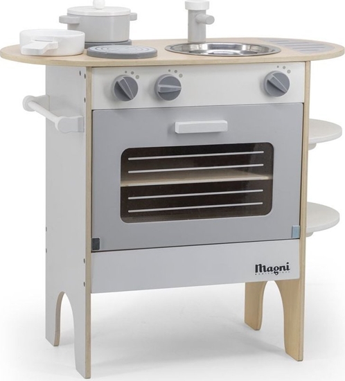 Picture of Magni Legekøkken med ovn, kogeplader og vask/ Play kitchen, with sink, oven and hobs