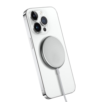 Изображение MagSpot Wireless Charger Aluminiowa ładowarka indukcyjna MagSafe 15W Srebrna
