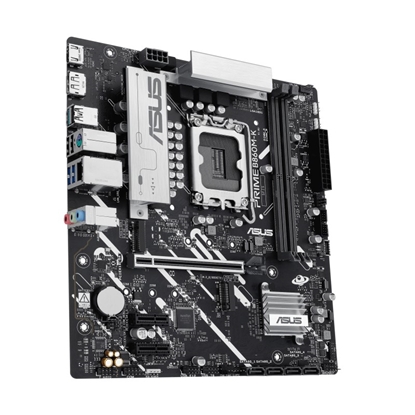 Attēls no Mainboard|ASUS|Intel B860 Express|LGA1851|Micro-ATX|Memory DDR5|Memory slots 2|2xPCI-Express 4.0 1x|1xPCI-Express 4.0 16x|2xM.2|1xHDMI|1xDisplayPort|1xAudio-In|1xAudio-Out|1xMicrophone|3xUSB 2.0|2xUSB 3.0|1xUSB 3.2|1xPS/2|1xRJ45|PRIMEB860M-K