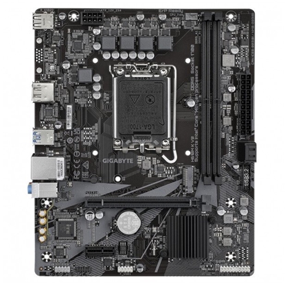 Изображение Mainboard|GIGABYTE|Intel H610|LGA1700|Micro-ATX|Memory DDR5|Memory slots 2|1xPCI-Express 3.0 1x|1xPCI-Express 4.0 16x|1xM.2|1xHDMI|1xDisplayPort|4xUSB 2.0|2xUSB 3.2|1xPS/2|1xRJ45|3xAudio port|H610MKV2