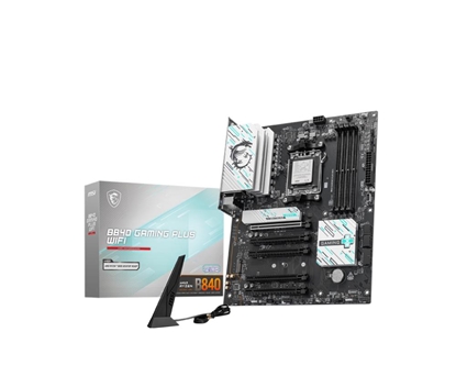 Attēls no Mainboard|MSI|AMD B840|SAM5|ATX|Memory slots 4|5xPCI-Express 16x|2xM.2|1xHDMI|1xAudio-In|1xAudio-Out|1xMicrophone|4xUSB 2.0|3xUSB 3.2|1xUSB-C|1xRJ45|B840GAMINGPLUSWIFI