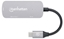 Attēls no MANHATTAN USB-C 3-in-1 Konverter mit Power Delivery USB 3.2 Typ-C-Stecker auf HDMI 4K30Hz USB-A 5Gbit/s und USB-C PD 100W Alu Grau