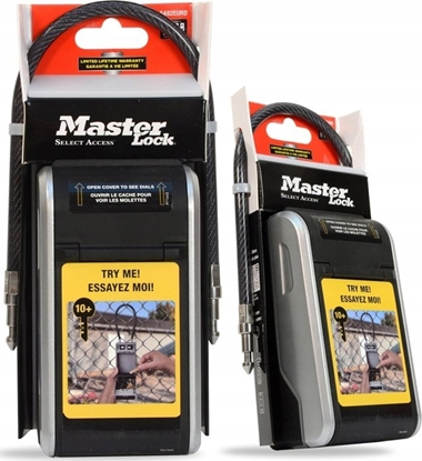 Attēls no MasterLock Kasetka na klucze z zamkiem szyfrowym i elastyczn szekl kablow