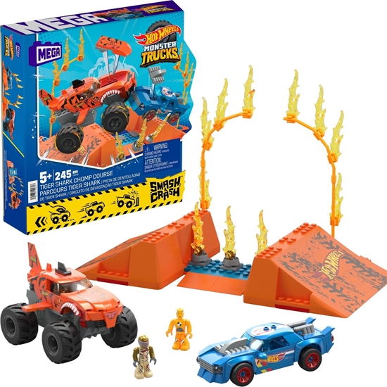 Picture of Mattel Mega Hot Wheels Monster Trucks Tiger Shark Kaskaderski skok HKF88