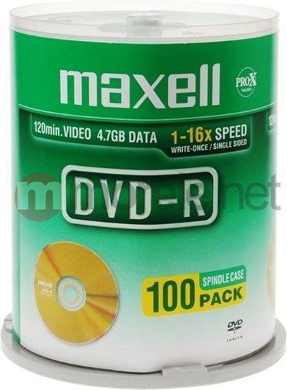 Picture of Maxell DVD-R 4.7 GB 16x 100 sztuk (275611.30.TW)
