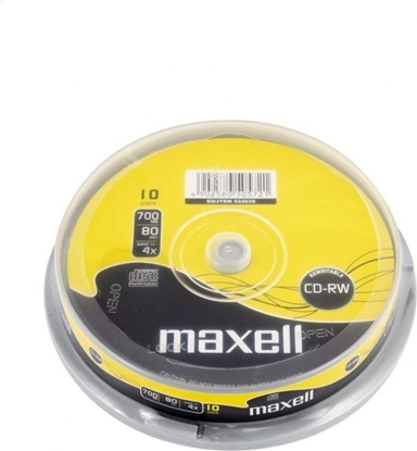 Изображение Maxell MAXELL CD-RW 700MB 4X CAKE*10 624039.40.TW
