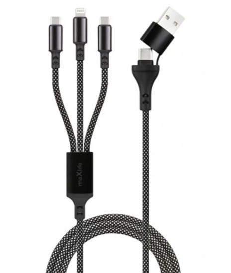 Picture of Maxlife ALLin1 66W USB / USB-C / Lightning / 2x USB-C Cable 1m